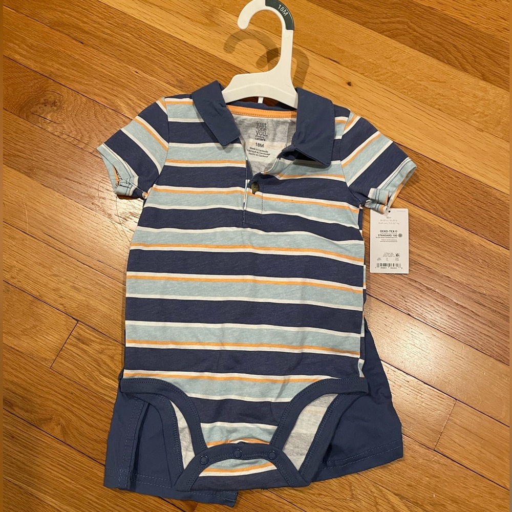 NWT Just One You Carters Striped Polo Shorts Set 18 mo
